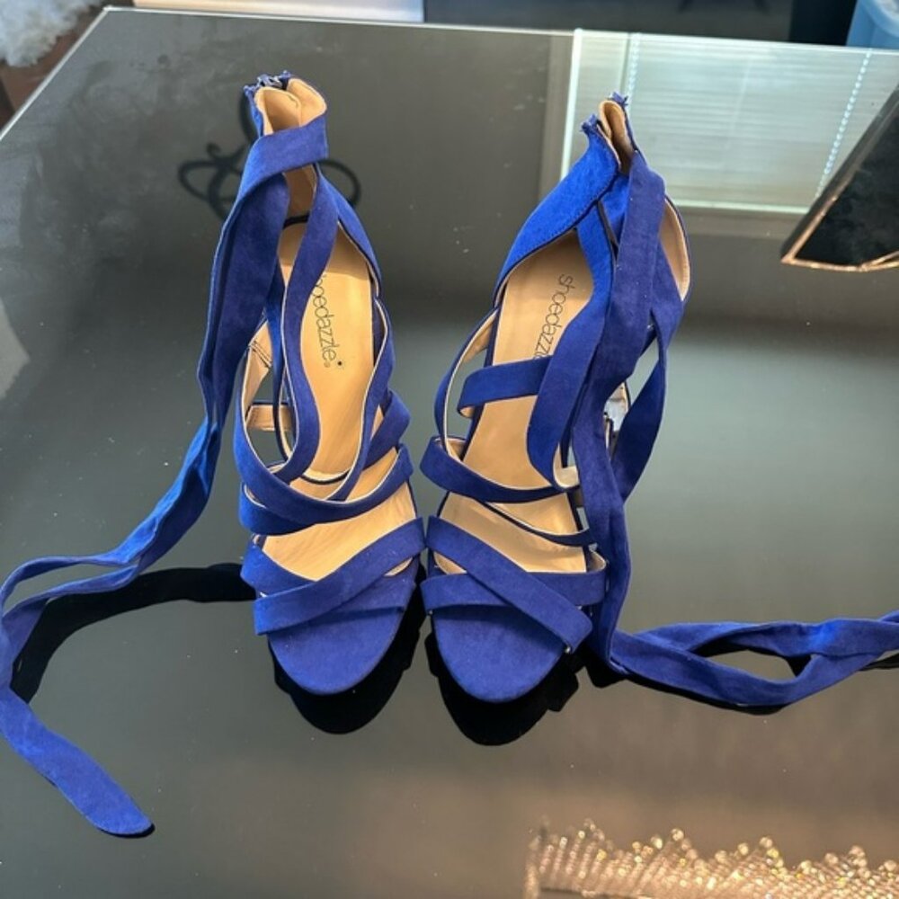 Shoe Dazzle Women's Blue Strappy Heels